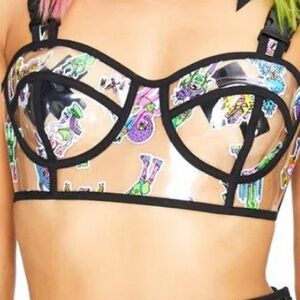 Colorful Transparent Bustier and Skirt Set